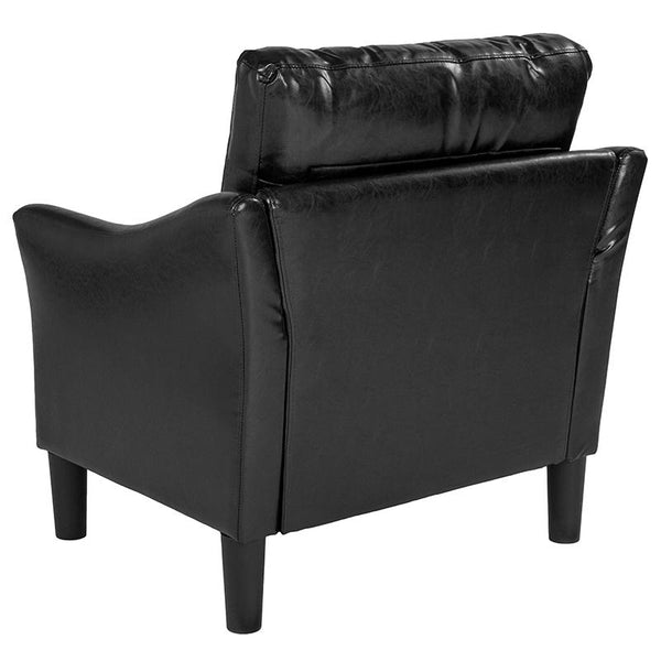 Flash Furniture Asti Upholstered Chair in Black Leather - SL-SF915-1-BLK-GG