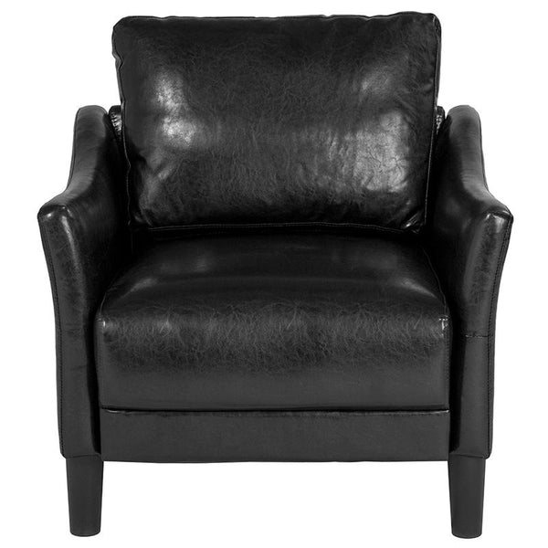 Flash Furniture Asti Upholstered Chair in Black Leather - SL-SF915-1-BLK-GG