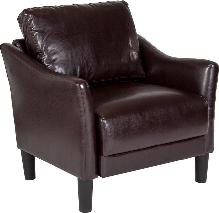 Flash Furniture Asti Upholstered Chair in Brown Leather - SL-SF915-1-BRN-GG