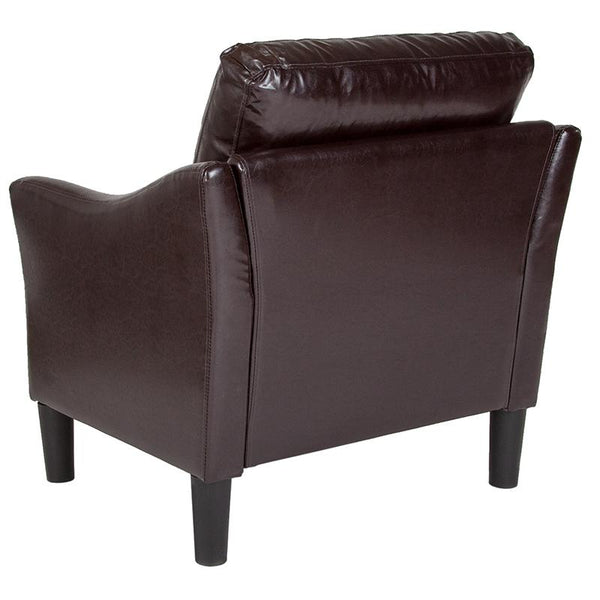 Flash Furniture Asti Upholstered Chair in Brown Leather - SL-SF915-1-BRN-GG