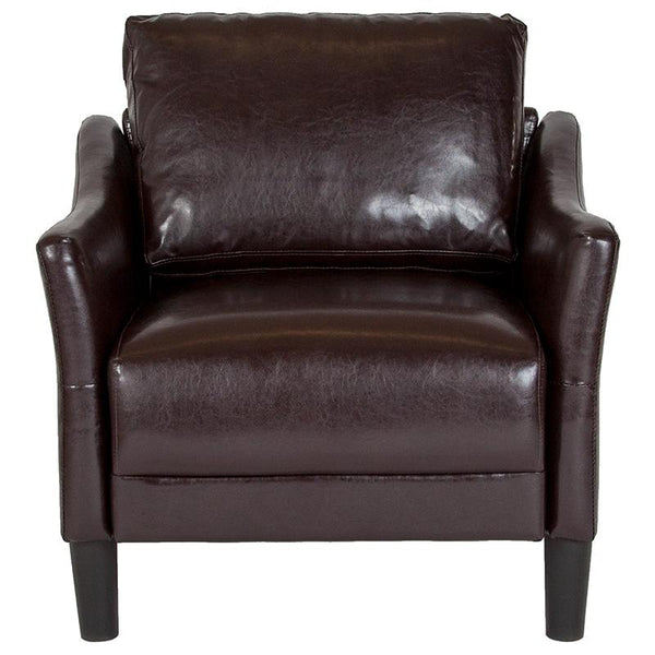 Flash Furniture Asti Upholstered Chair in Brown Leather - SL-SF915-1-BRN-GG