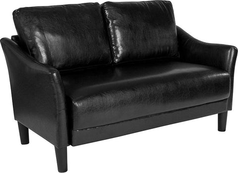 Flash Furniture Asti Upholstered Loveseat in Black Leather - SL-SF915-2-BLK-GG