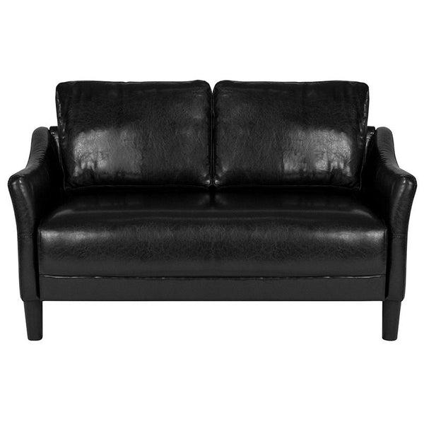 Flash Furniture Asti Upholstered Loveseat in Black Leather - SL-SF915-2-BLK-GG