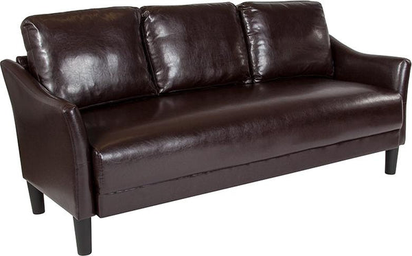 Flash Furniture Asti Upholstered Sofa in Brown Leather - SL-SF915-3-BRN-GG