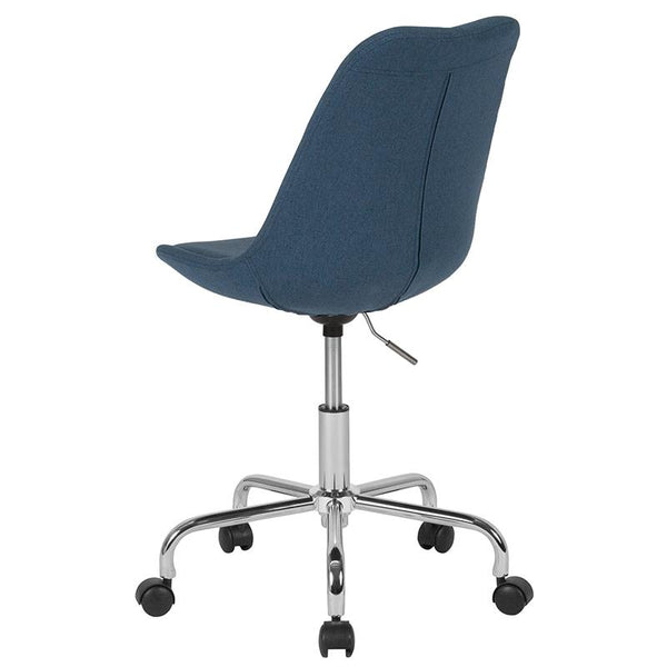 Flash Furniture Aurora Series Mid-Back Blue Fabric Task Chair with Pneumatic Lift and Chrome Base - CH-152783-BL-GG