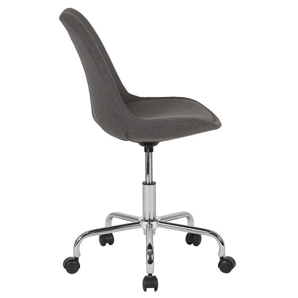 Flash Furniture Aurora Series Mid-Back Dark Gray Fabric Task Chair with Pneumatic Lift and Chrome Base - CH-152783-DKGY-GG