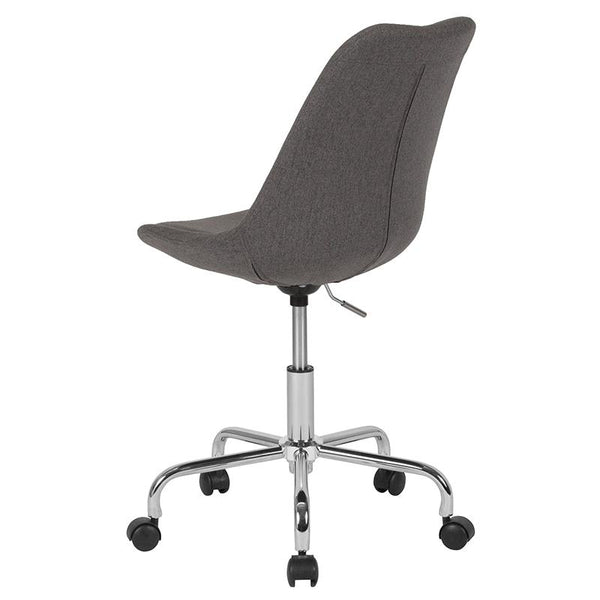 Flash Furniture Aurora Series Mid-Back Dark Gray Fabric Task Chair with Pneumatic Lift and Chrome Base - CH-152783-DKGY-GG