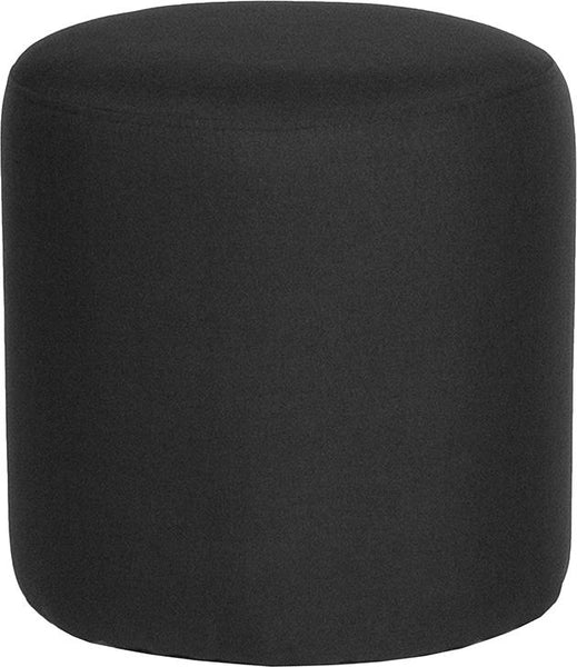 Flash Furniture Barrington Upholstered Round Ottoman Pouf in Black Fabric - QY-S10-5001-1-BK-GG