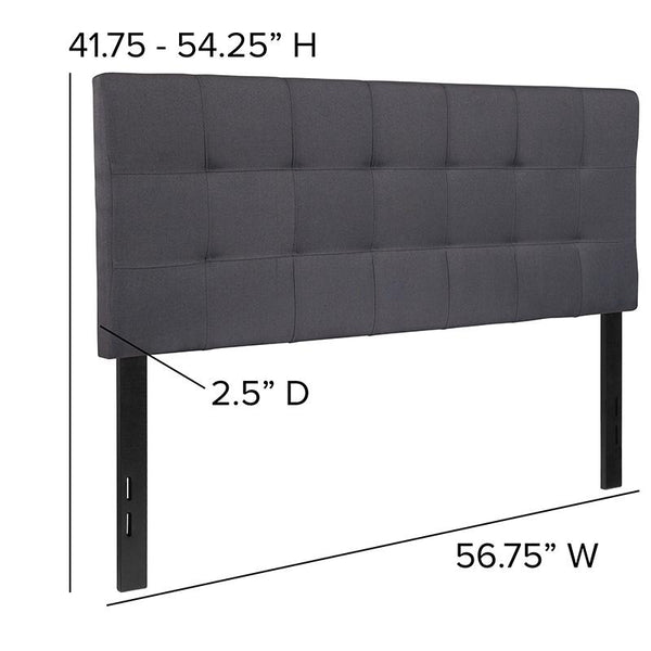 Flash Furniture Bedford Tufted Upholstered Full Size Headboard in Dark Gray Fabric - HG-HB1704-F-DG-GG