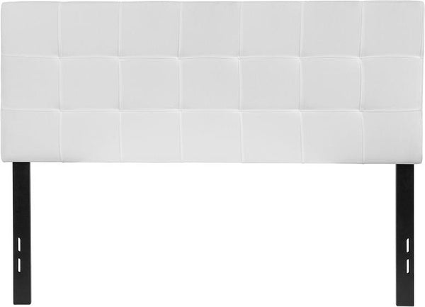 Flash Furniture Bedford Tufted Upholstered Full Size Headboard in White Fabric - HG-HB1704-F-W-GG