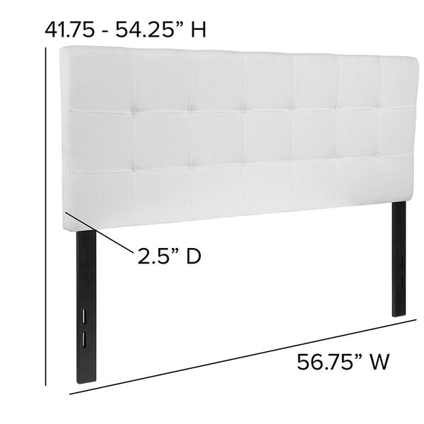 Flash Furniture Bedford Tufted Upholstered Full Size Headboard in White Fabric - HG-HB1704-F-W-GG