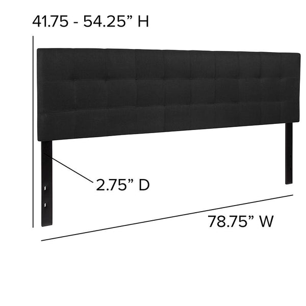 Flash Furniture Bedford Tufted Upholstered King Size Headboard in Black Fabric - HG-HB1704-K-BK-GG