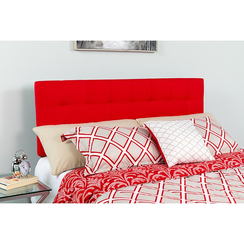 Flash Furniture Bedford Tufted Upholstered King Size Headboard in Red Fabric - HG-HB1704-K-R-GG
