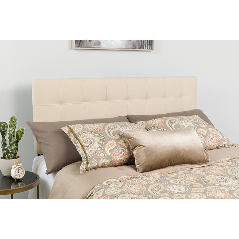 Flash Furniture Bedford Tufted Upholstered Queen Size Headboard in Beige Fabric - HG-HB1704-Q-B-GG