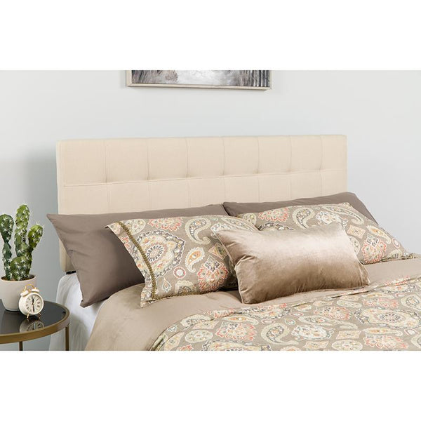 Flash Furniture Bedford Tufted Upholstered Queen Size Headboard in Beige Fabric - HG-HB1704-Q-B-GG