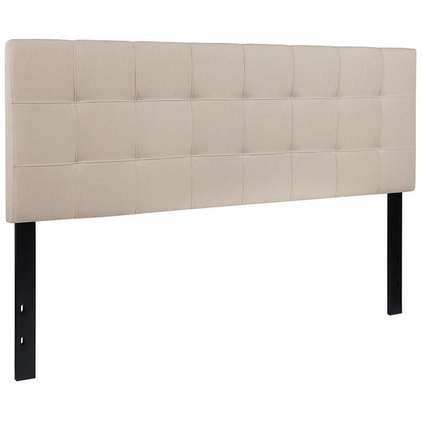 Flash Furniture Bedford Tufted Upholstered Queen Size Headboard in Beige Fabric - HG-HB1704-Q-B-GG