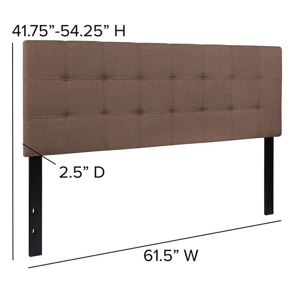 Flash Furniture Bedford Tufted Upholstered Queen Size Headboard in Camel Fabric - HG-HB1704-Q-C-GG