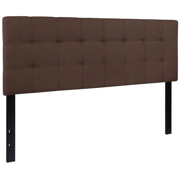 Flash Furniture Bedford Tufted Upholstered Queen Size Headboard in Dark Brown Fabric - HG-HB1704-Q-DBR-GG