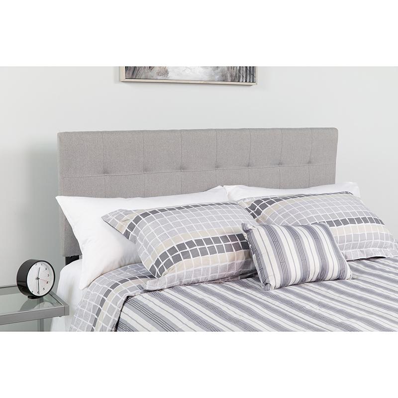 Flash Furniture Bedford Tufted Upholstered Queen Size Headboard in Light Gray Fabric - HG-HB1704-Q-LG-GG