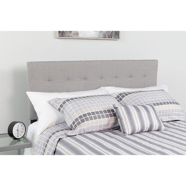 Flash Furniture Bedford Tufted Upholstered Queen Size Headboard in Light Gray Fabric - HG-HB1704-Q-LG-GG