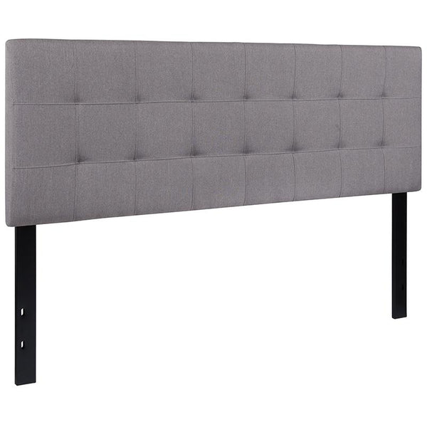 Flash Furniture Bedford Tufted Upholstered Queen Size Headboard in Light Gray Fabric - HG-HB1704-Q-LG-GG