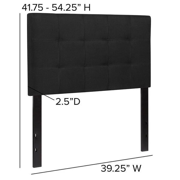 Flash Furniture Bedford Tufted Upholstered Twin Size Headboard in Black Fabric - HG-HB1704-T-BK-GG