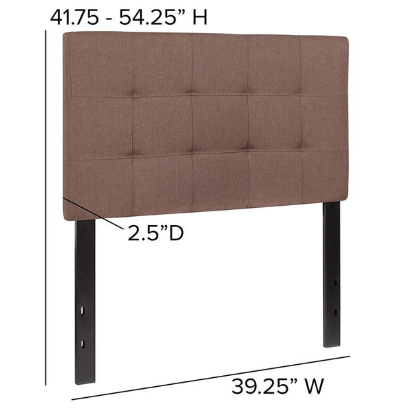 Flash Furniture Bedford Tufted Upholstered Twin Size Headboard in Camel Fabric - HG-HB1704-T-C-GG