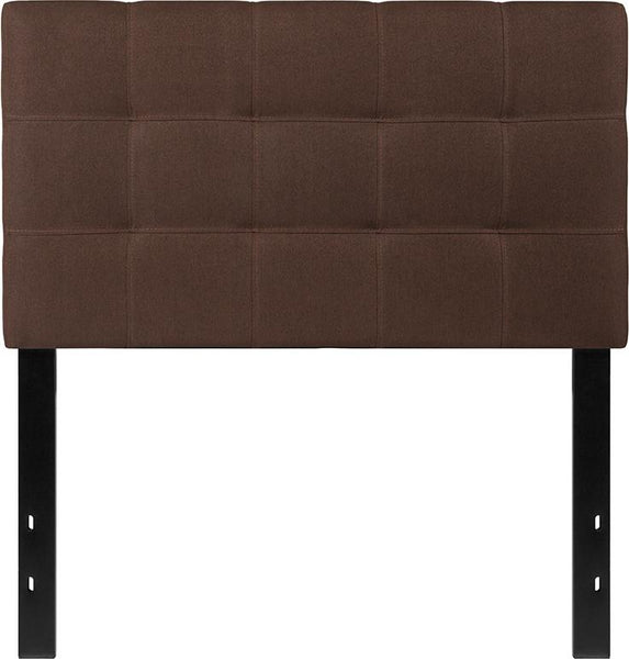 Flash Furniture Bedford Tufted Upholstered Twin Size Headboard in Dark Brown Fabric - HG-HB1704-T-DBR-GG