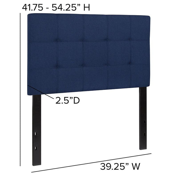 Flash Furniture Bedford Tufted Upholstered Twin Size Headboard in Navy Fabric - HG-HB1704-T-N-GG