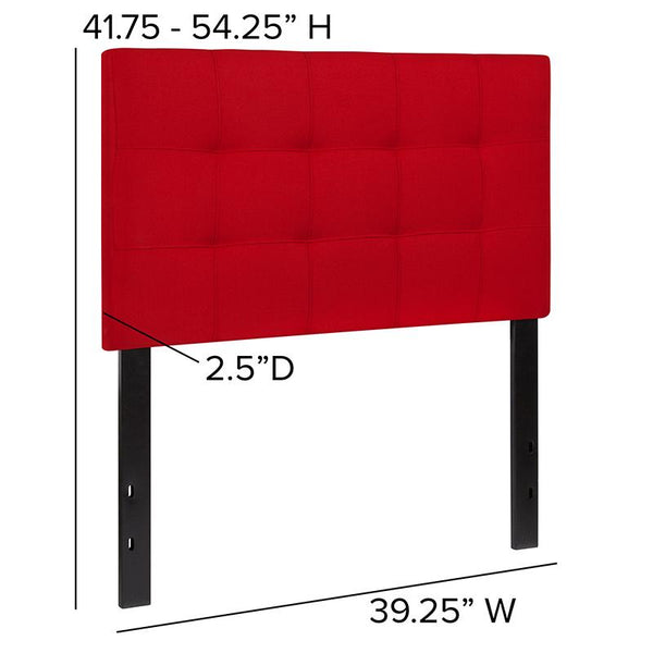 Flash Furniture Bedford Tufted Upholstered Twin Size Headboard in Red Fabric - HG-HB1704-T-R-GG