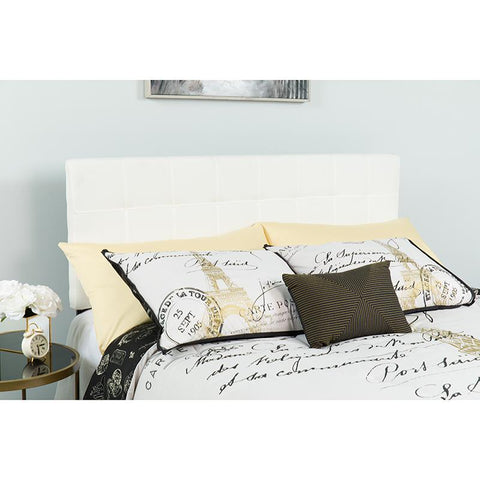 Flash Furniture Bedford Tufted Upholstered Twin Size Headboard in White Fabric - HG-HB1704-T-W-GG
