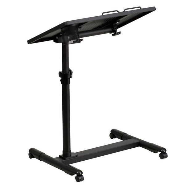 Flash Furniture Black Adjustable Height Steel Mobile Computer Desk - NAN-JG-06B-BK-GG