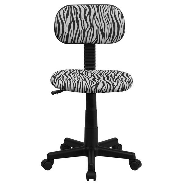 Flash Furniture Black and White Zebra Print Swivel Task Chair - BT-Z-BK-GG
