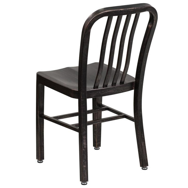 Flash Furniture Black-Antique Gold Metal Indoor-Outdoor Chair - CH-61200-18-BQ-GG