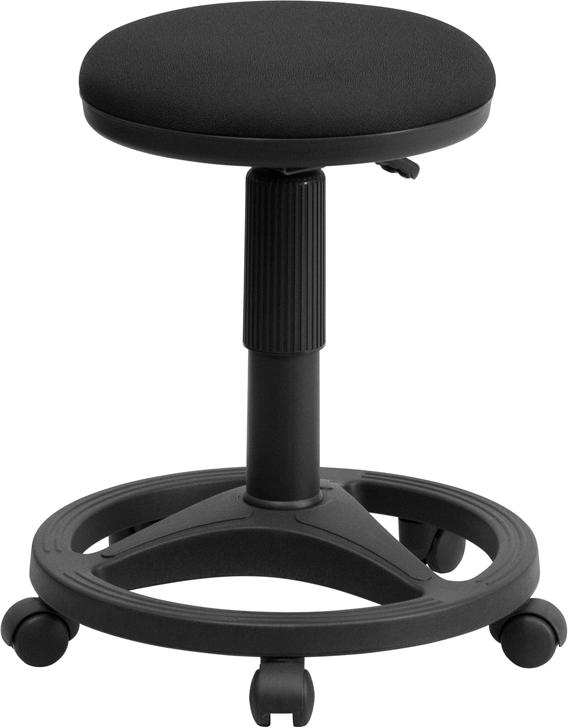 Flash Furniture Black Ergonomic Stool with Foot Ring - WL-905DG-GG