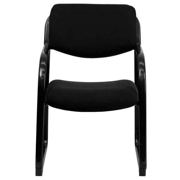 Flash Furniture Black Fabric Executive Side Reception Chair with Sled Base - BT-508-BK-GG