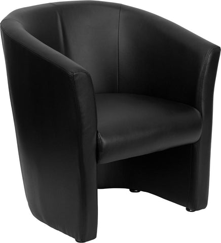 Flash Furniture Black Leather Barrel-Shaped Guest Chair - GO-S-01-BK-QTR-GG