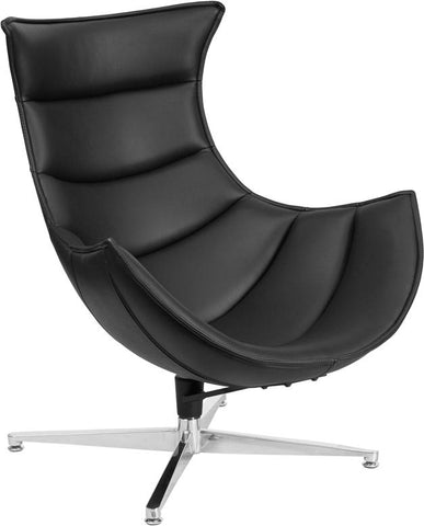 Flash Furniture Black Leather Swivel Cocoon Chair - ZB-31-GG