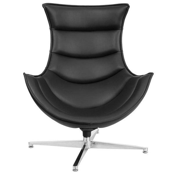 Flash Furniture Black Leather Swivel Cocoon Chair - ZB-31-GG