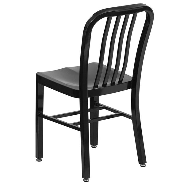 Flash Furniture Black Metal Indoor-Outdoor Chair - CH-61200-18-BK-GG