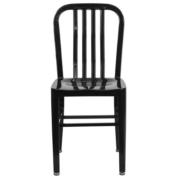 Flash Furniture Black Metal Indoor-Outdoor Chair - CH-61200-18-BK-GG