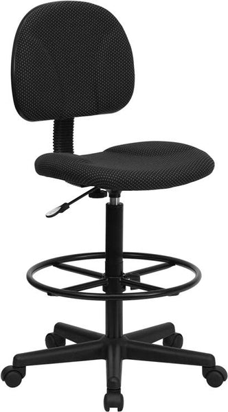 Flash Furniture Black Patterned Fabric Drafting Chair (Cylinders: 22.5''-27''H or 26''-30.5''H) - BT-659-BLK-GG