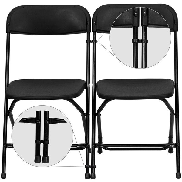 Flash Furniture Black Plastic Ganging Clips - Set of 2 - LE-3-BK-GANG-GG