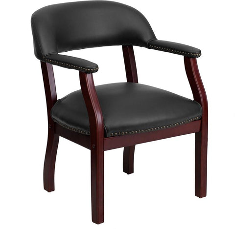 Flash Furniture Black Vinyl Luxurious Conference Chair with Accent Nail Trim - B-Z105-BLACK-GG