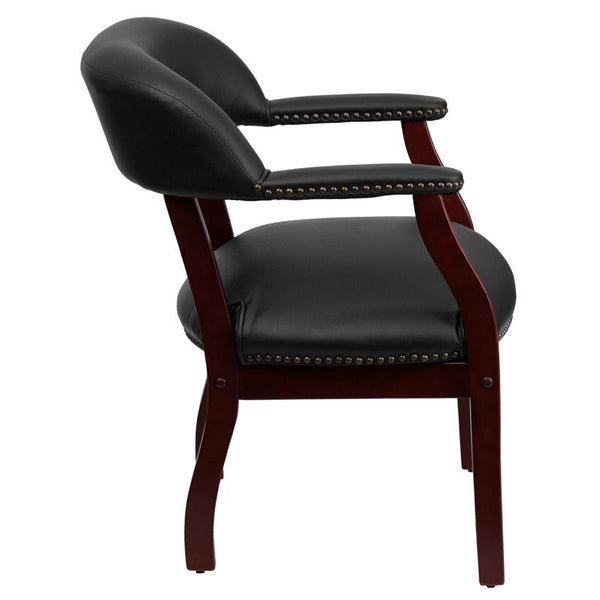 Flash Furniture Black Vinyl Luxurious Conference Chair with Accent Nail Trim - B-Z105-BLACK-GG