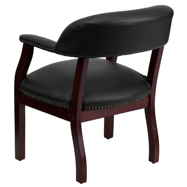 Flash Furniture Black Vinyl Luxurious Conference Chair with Accent Nail Trim - B-Z105-BLACK-GG