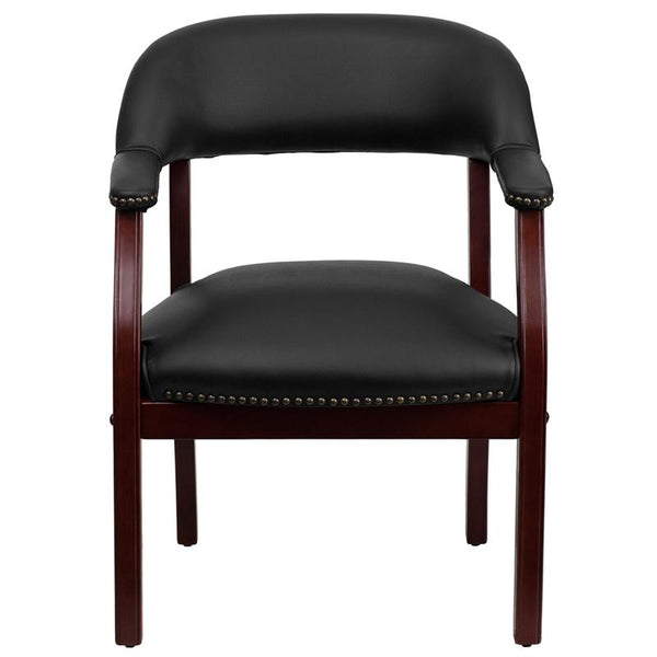 Flash Furniture Black Vinyl Luxurious Conference Chair with Accent Nail Trim - B-Z105-BLACK-GG