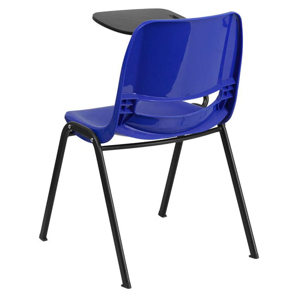 Flash Furniture Blue Ergonomic Shell Chair with Right Handed Flip-Up Tablet Arm - RUT-EO1-BL-RTAB-GG