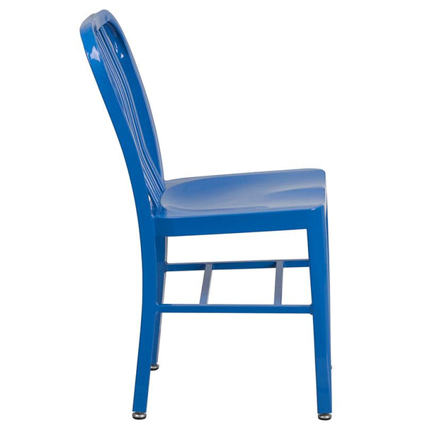Flash Furniture Blue Metal Indoor-Outdoor Chair - CH-61200-18-BL-GG