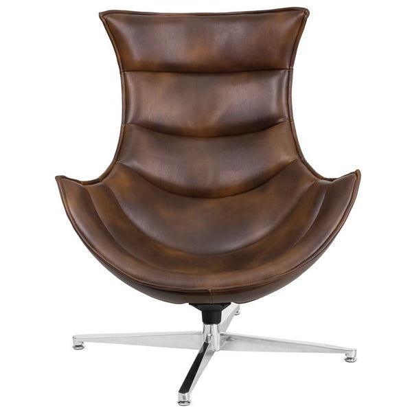 Flash Furniture Bomber Jacket Leather Swivel Cocoon Chair - ZB-39-GG